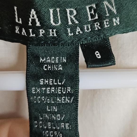 Ralph Lauren Blush Pink Linen Ruffle Wrap Around Dress Sz. 8 NW/OUT T - Picture 9 of 9